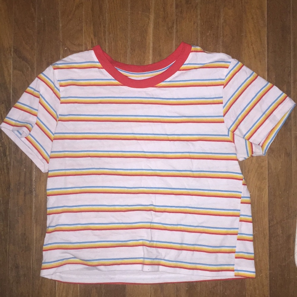 multi colored t shirt